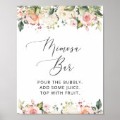 ピンクの花、白い花、ボヘミア、ミモザバー ポスター (正面)