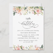 ピンクの花, 白い花, ボヘミア, 誕生日 招待状 (正面)