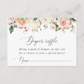 ピンクの花,白い花,ボホ,おむつラッフル エンクロージャーカード (正面)