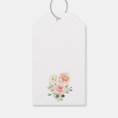 ピンクの花、白い花、ボホ、ブライダルシャワー ギフトタグ (裏面)