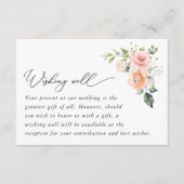 ピンクの花、白い花、結婚式の願い井戸 エンクロージャーカード (正面)