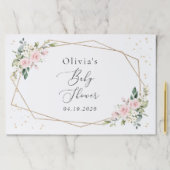 ピンクの花,白い花,緑,赤ちゃんシャワー ペーパーパッド (インサイチュ)