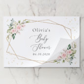 ピンクの花,白い花,緑,赤ちゃんシャワー ペーパーパッド (折り畳み)