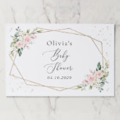 ピンクの花,白い花,緑,赤ちゃんシャワー ペーパーパッド (正面)