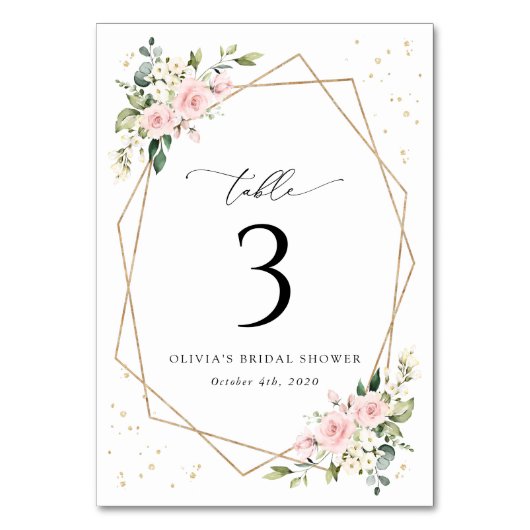 ピンクの花,白の花,ぼほ,テーブル番号 テーブルナンバー (裏面)