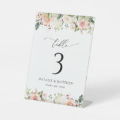 ピンクの花,白の花,ぼほ,テーブル番号 台座サイン (正面)