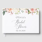 ピンクの花,白の花,ボホ,ブライダルシャワー ゲストブック (正面)