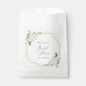 ピンクの花,白の花,ボホ,ブライダルシャワー フェイバーバッグ (正面)