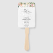 ピンクの花,白の花,ボホ,結婚式 プログラム ハンドファン (正面)