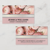 ピンクの花 | 真珠 名刺 (正面/裏面)