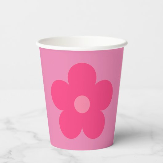 ピンクの花 紙コップ (裏面)