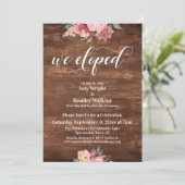 ピンクの花　素朴な私たち　こっそり挙式　受付のみ 招待状 (スタンド正面)