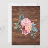 ピンクの花　素朴な私たち　こっそり挙式　受付のみ 招待状 (裏面)