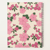 ピンクの花、花のパターン、あなたの名前 プランナー手帳 (裏面)