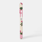 ピンクの花、花の模様、お名前 iPhone 16ケース (左側面)