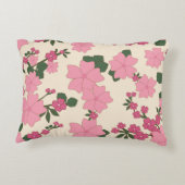 ピンクの花、花柄、花柄 アクセントクッション (裏面)