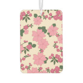 ピンクの花、花柄、花柄 カーエアーフレッシュナー (裏面)