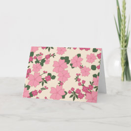 ピンクの花、花柄、花柄 カード
