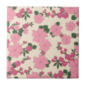 ピンクの花、花柄、花柄 タイル (正面)