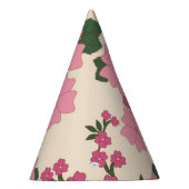 ピンクの花、花柄、花柄 パーティーハット (右)