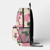 ピンクの花、花柄、花柄 プリントバックパック (右)