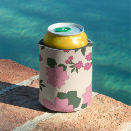 ピンクの花、花柄、花柄 缶クーラー