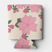 ピンクの花、花柄、花柄 缶クーラー (裏面)