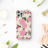 ピンクの花、花柄、花柄 Case-Mate iPhoneケース