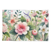 ピンクの花 花模様 枕カバー (裏面)