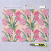 ピンクの花 薄葉紙 (クラフト)