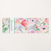 ピンクの花 薔薇金色 白 名前 ヨガマット (正面(横))