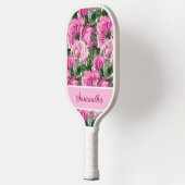 ピンクの花 薔薇 名前筆記体 ピックルボールラケット (左)