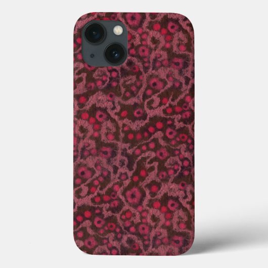 ピンクの花、赤面カーブ抽象芸術花柄 Case-Mate iPhoneケース (裏面)