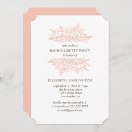 ピンクの花。赤面フローラバチェロレッテ 招待状