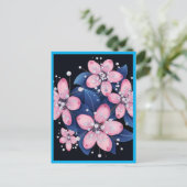 ピンクの花 #1 ポストカード (スタンド正面)