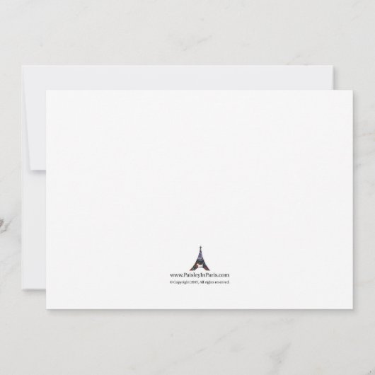 ピンクの花、5x7ティーパーティの招待状 招待状 (裏面)