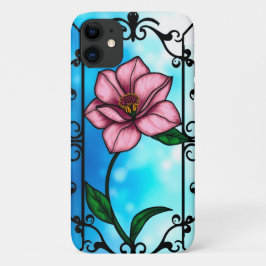 ピンクの花 iPhone 11 ケース