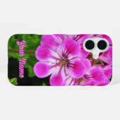 ピンクの花 –  iPhone 16ケース (裏面横)