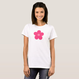 ピンクの花 Tシャツ