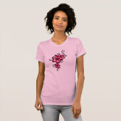 ピンクの花 Tシャツ (正面フル)
