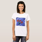 ピンクの花 Tシャツ (正面フル)