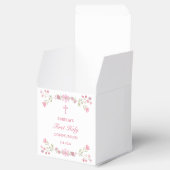 ピンクの花First Communion Cube フェイバーボックス (オープン)