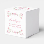 ピンクの花First Communion Cube フェイバーボックス (裏面サイド)
