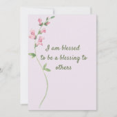 ピンクの花Iはクリスチャン賛美の肯定である シーズンカード (正面)