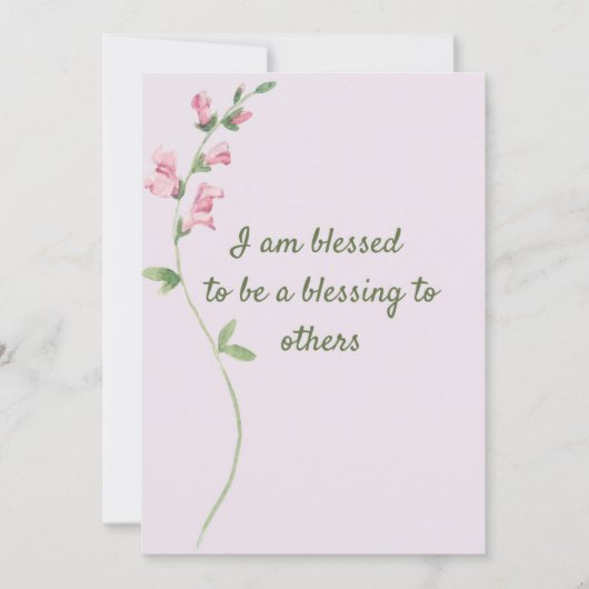 ピンクの花Iはクリスチャン賛美の肯定である シーズンカード (正面)