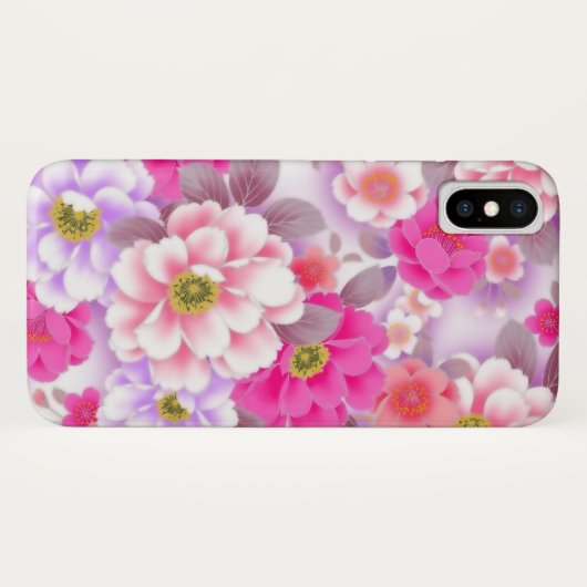 ピンクの花iPhone Xケース Case-Mate iPhoneケース (裏面(横))