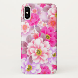 ピンクの花iPhone Xケース iPhone X ケース