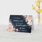 ピンクの花Law誕生日カードの孫娘 カード (黄色い花)