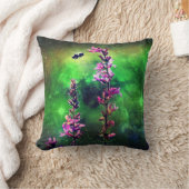 ピンクの花N Bee Against the World装飾用クッション クッション (ブランケット)