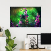 ピンクの花N Bee Against the World Poster ポスター (ホームオフィス)